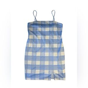 RUE+ Blue & White Plaid Spaghetti Strap Dress size 1X
